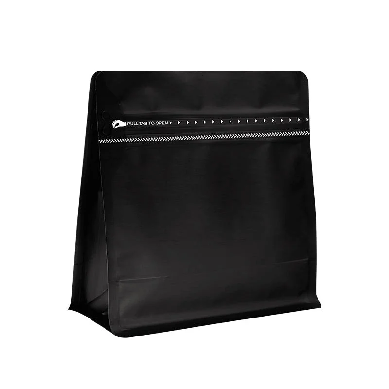 TP-S1FB-1 Custom Matt Black Coffee Beans Packaging Bags - Premium Aluminum Foil with Degassing Valve 03